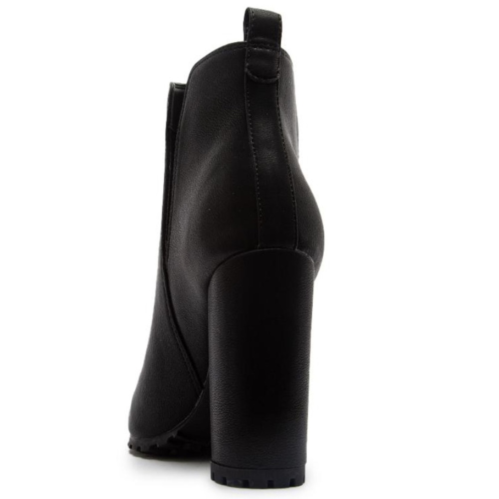 Qupid Signal Faux Leather Lug Sole Heeled Booties - Picture 5 of 5